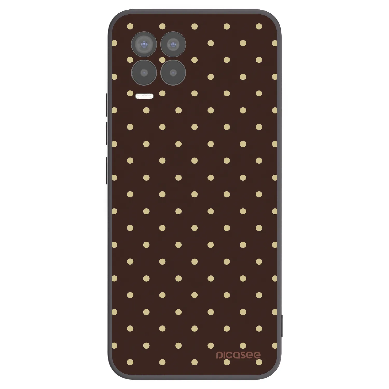 Picasee silikónový čierny obal pre Realme 8 4G - Vanilla Dots & Chocolate