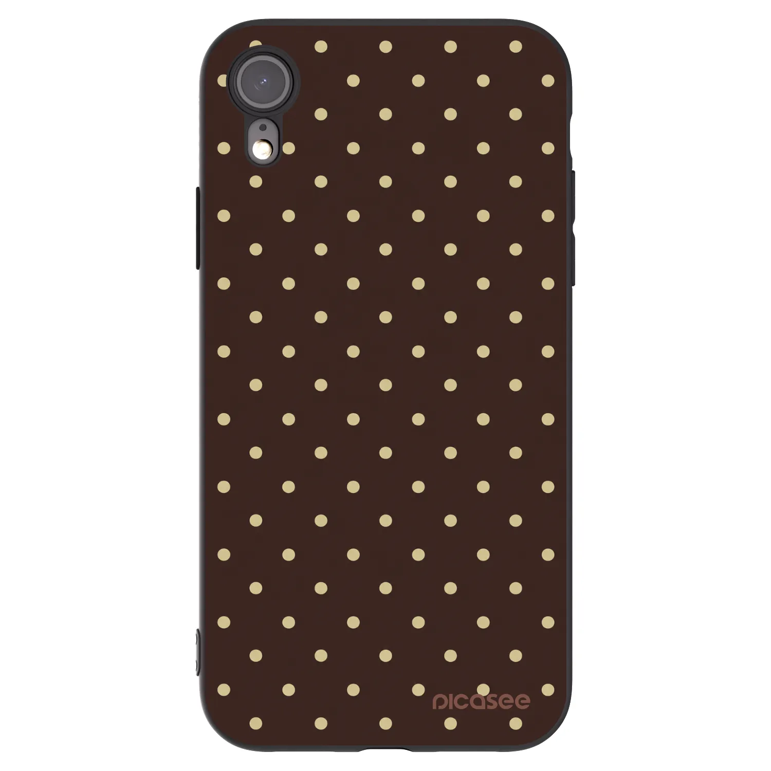 Picasee silikónový čierny obal pre Apple iPhone XR - Vanilla Dots & Chocolate