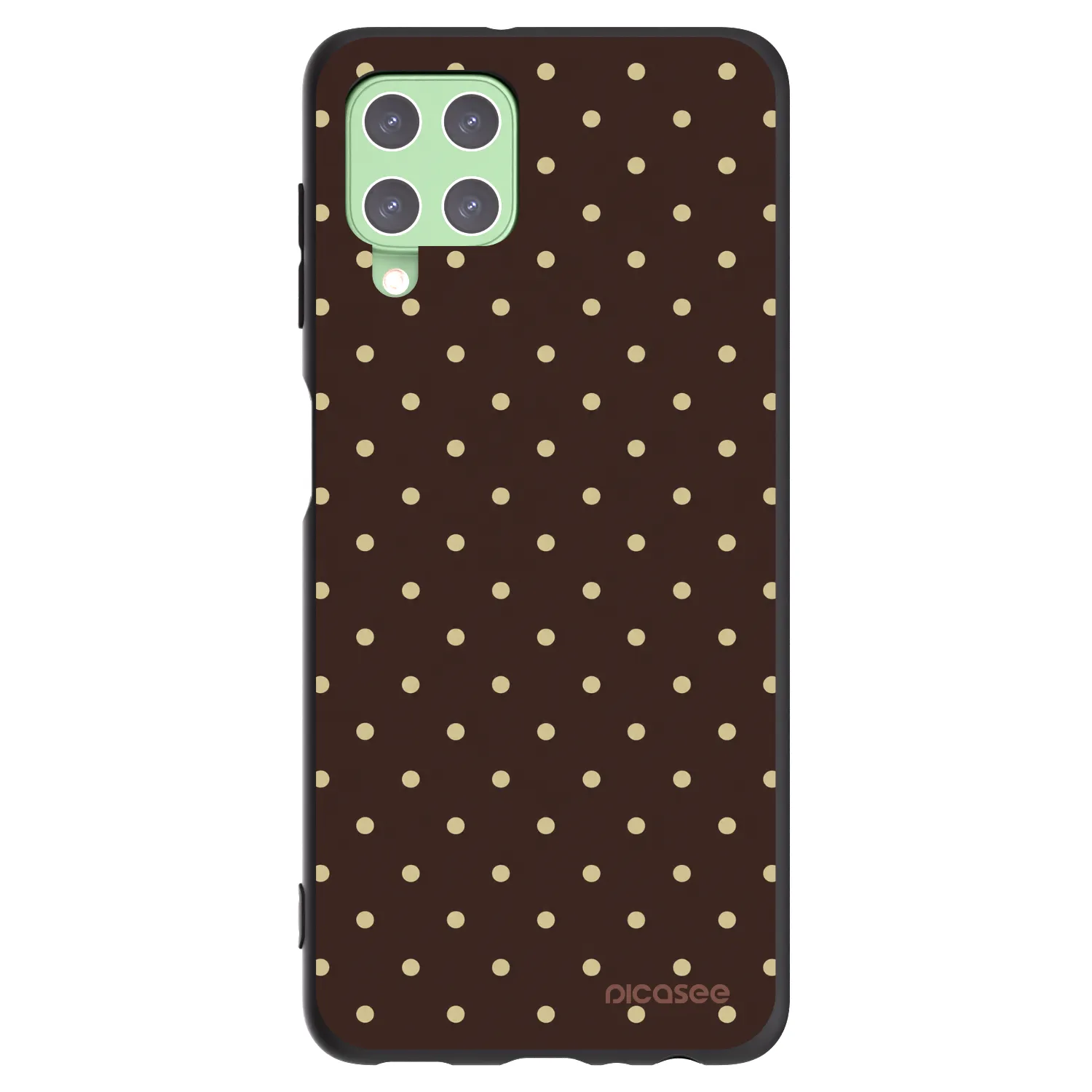 Picasee silikónový čierny obal pre Samsung Galaxy A22 A225F 4G - Vanilla Dots & Chocolate