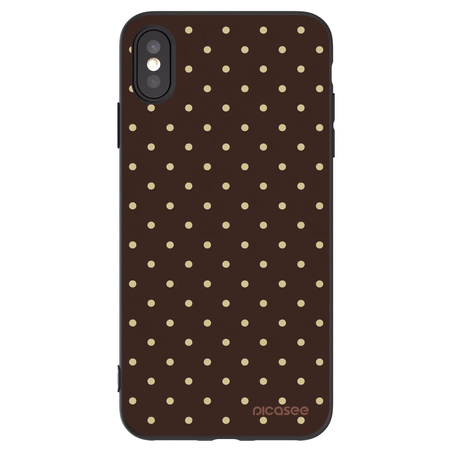 Picasee silikónový čierny obal pre Apple iPhone XS Max - Vanilla Dots & Chocolate
