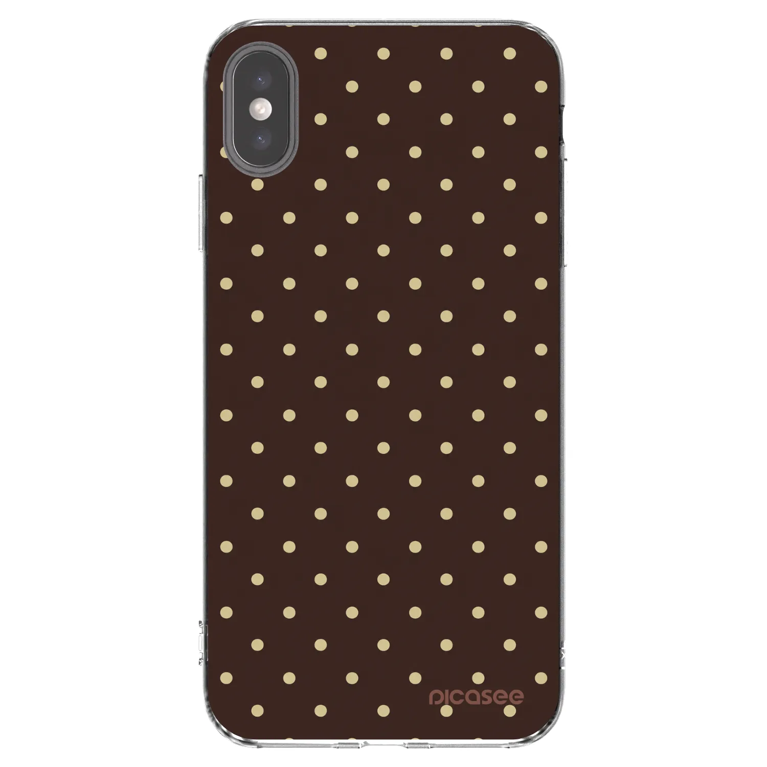 Picasee silikónový prehľadný obal pre Apple iPhone XS Max - Vanilla Dots & Chocolate