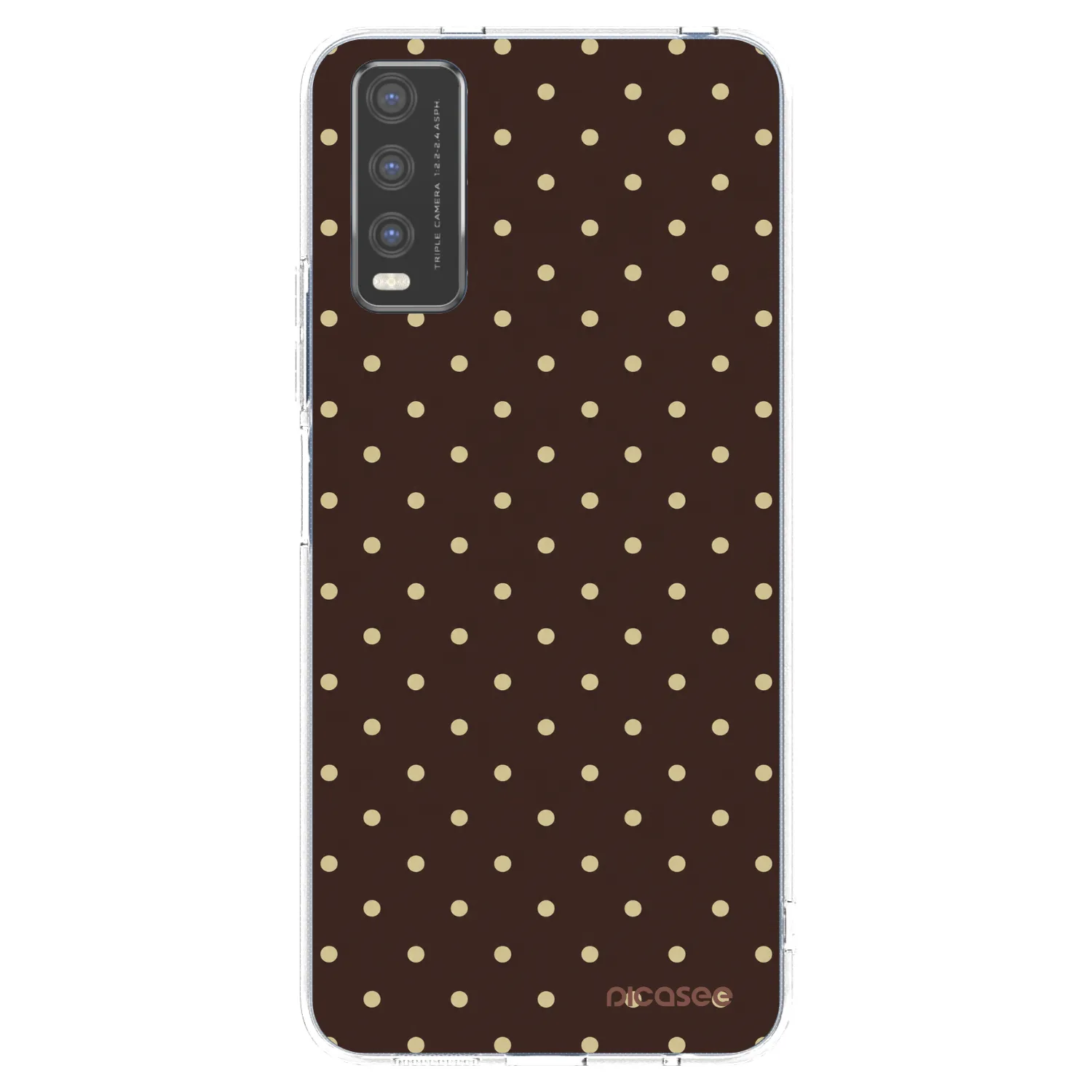 Picasee silikónový prehľadný obal pre Vivo Y20s - Vanilla Dots & Chocolate