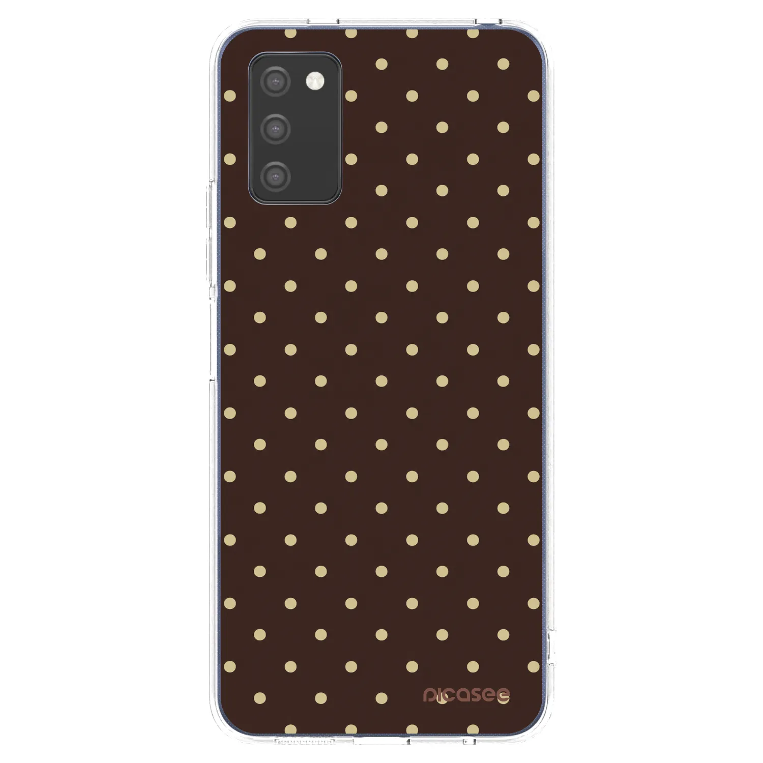 Picasee silikónový prehľadný obal pre Samsung Galaxy A03s A037G - Vanilla Dots & Chocolate