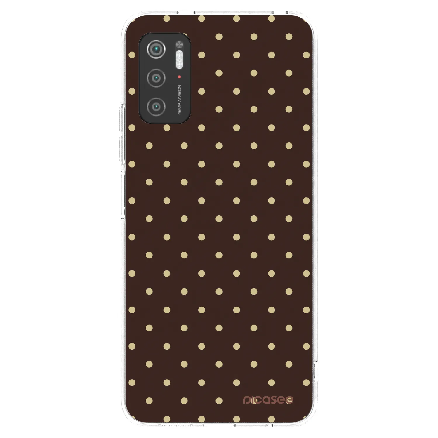 Picasee silikónový prehľadný obal pre Xiaomi Poco M3 Pro 5G - Vanilla Dots & Chocolate
