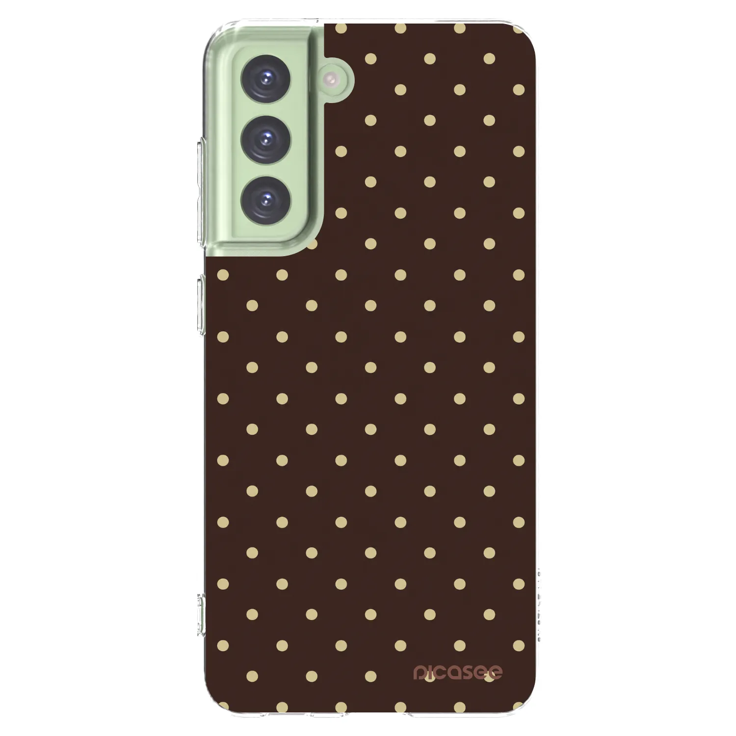 Picasee silikónový prehľadný obal pre Samsung Galaxy S21 FE 5G - Vanilla Dots & Chocolate