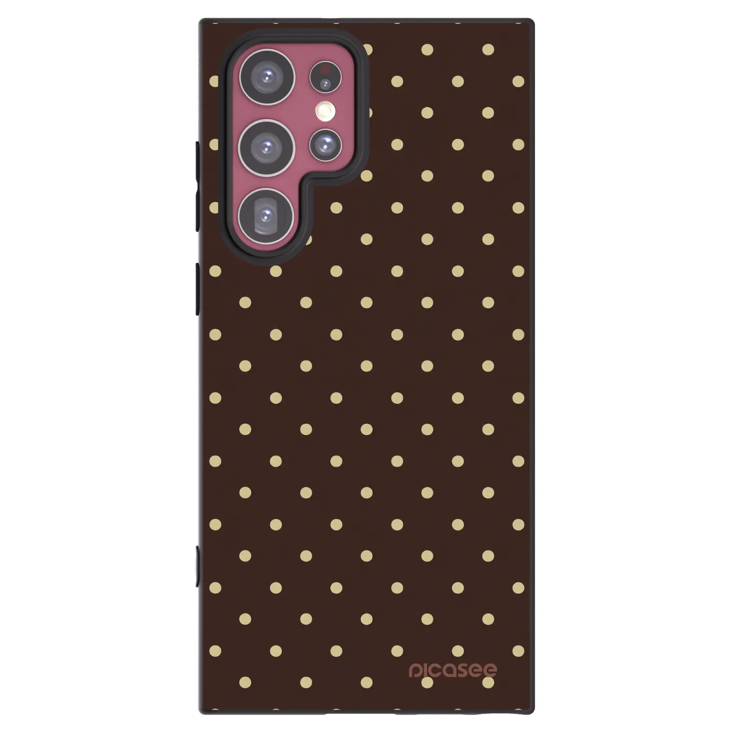 Picasee silikónový čierny obal pre Samsung Galaxy S22 Ultra 5G - Vanilla Dots & Chocolate