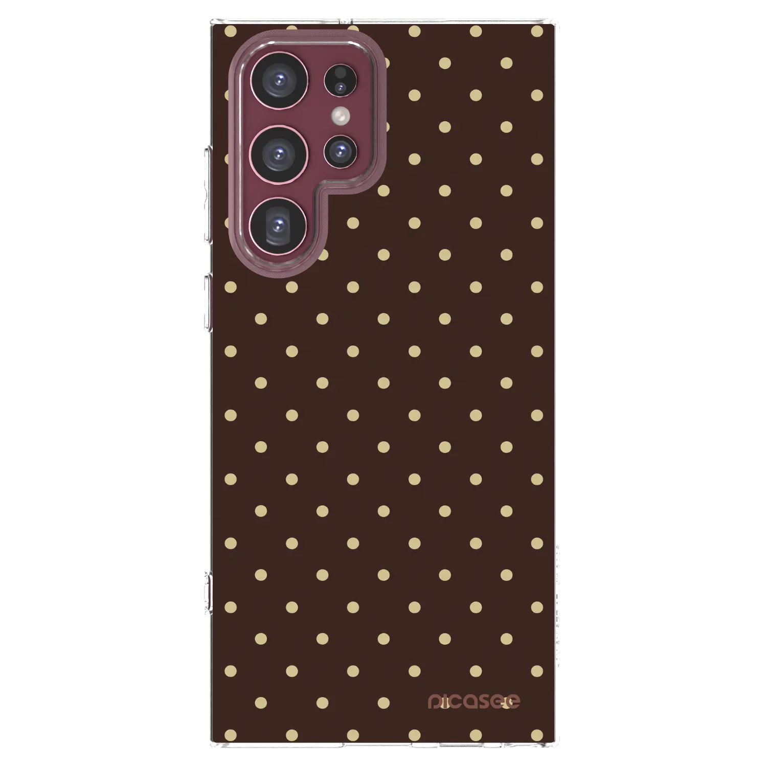 Picasee silikónový prehľadný obal pre Samsung Galaxy S22 Ultra 5G - Vanilla Dots & Chocolate