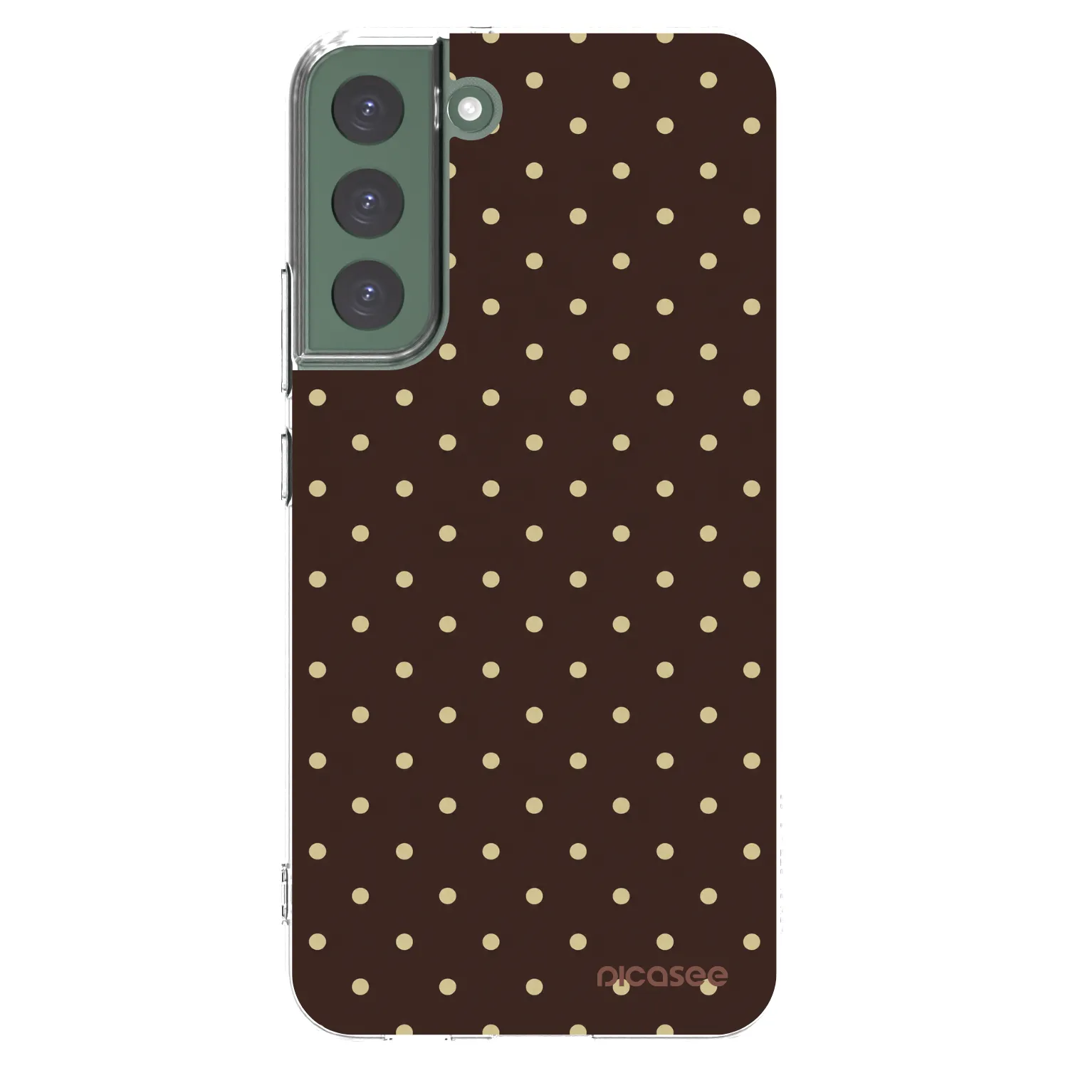 Picasee silikónový prehľadný obal pre Samsung Galaxy S22+ 5G - Vanilla Dots & Chocolate