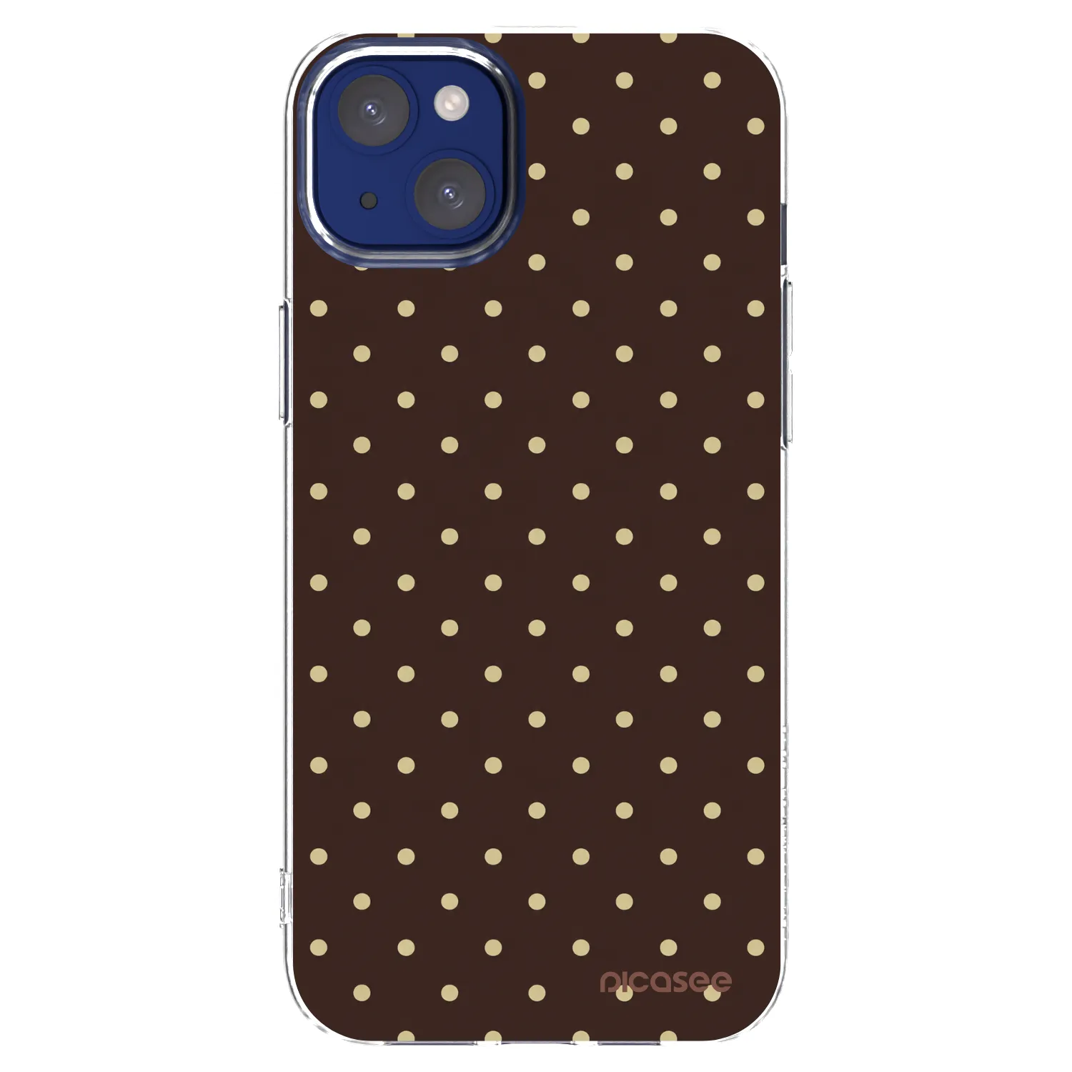 Picasee silikónový prehľadný obal pre Apple iPhone 14 Plus - Vanilla Dots & Chocolate