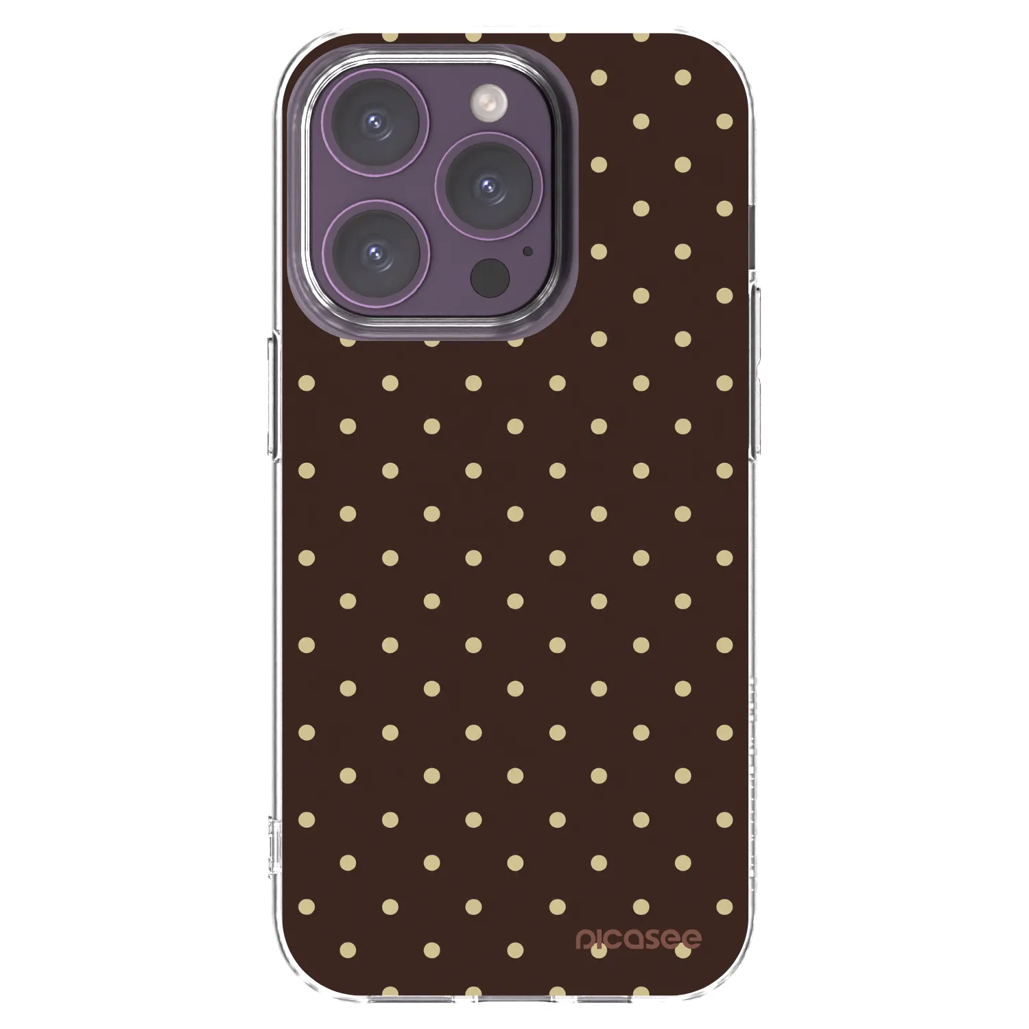 Picasee silikónový prehľadný obal pre Apple iPhone 14 Pro - Vanilla Dots & Chocolate