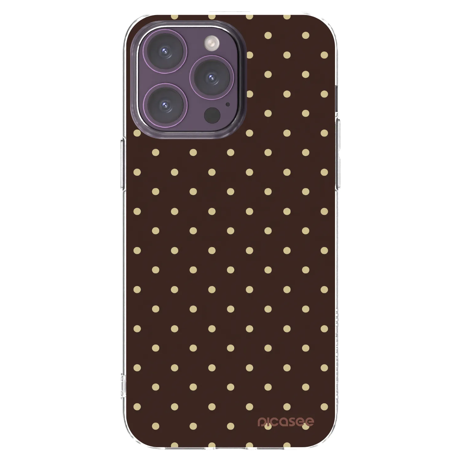 Picasee silikónový prehľadný obal pre Apple iPhone 14 Pro Max - Vanilla Dots & Chocolate