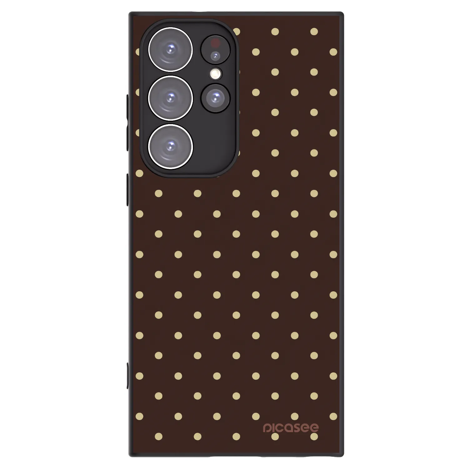 Picasee silikónový čierny obal pre Samsung Galaxy S23 Ultra 5G - Vanilla Dots & Chocolate