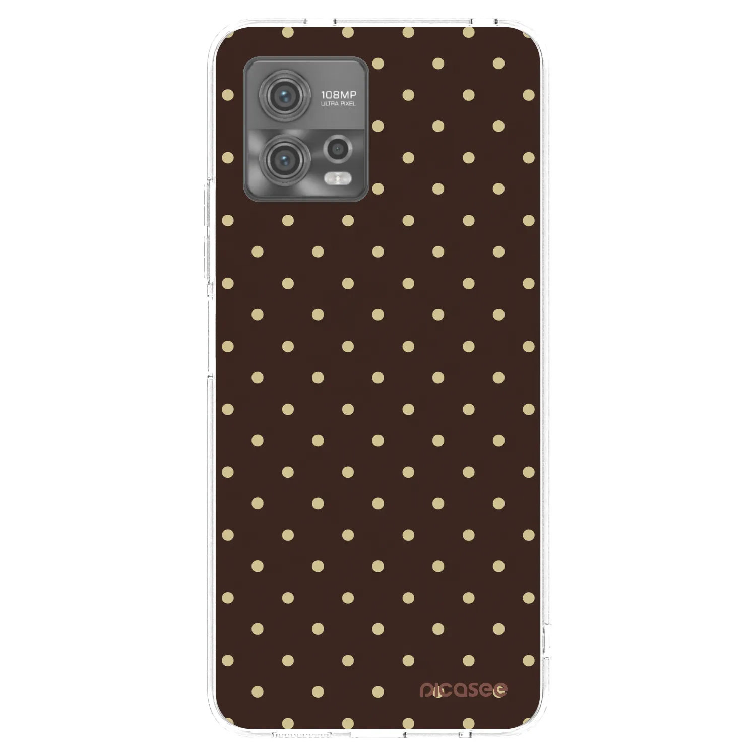 Picasee silikónový prehľadný obal pre Motorola Moto G72 - Vanilla Dots & Chocolate