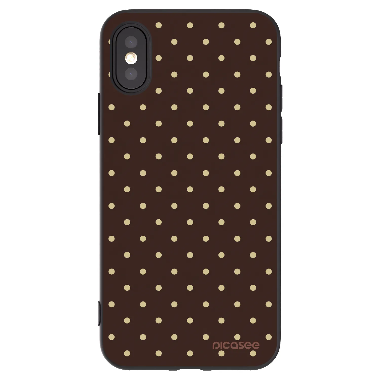 Picasee silikónový čierny obal pre Apple iPhone X/XS - Vanilla Dots & Chocolate