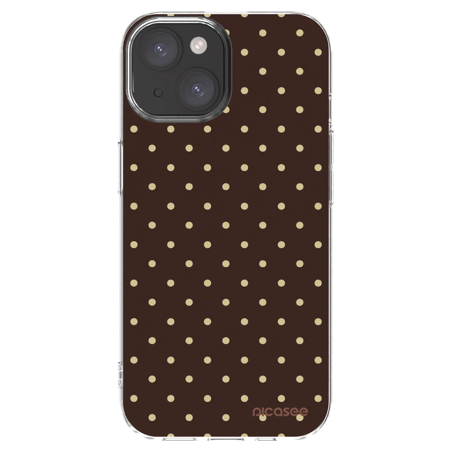 Picasee silikónový prehľadný obal pre Apple iPhone 15 - Vanilla Dots & Chocolate