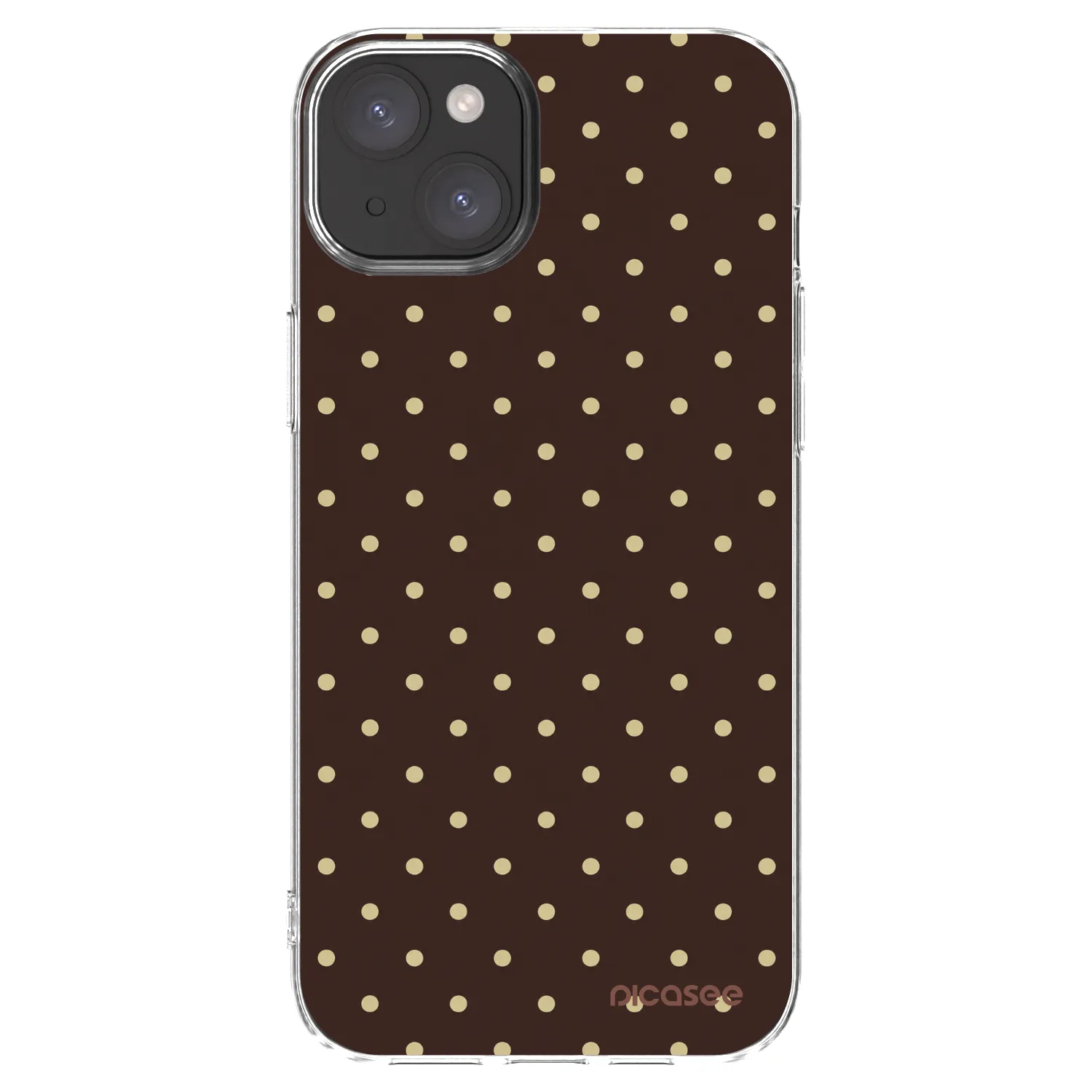 Picasee silikónový prehľadný obal pre Apple iPhone 15 Plus - Vanilla Dots & Chocolate