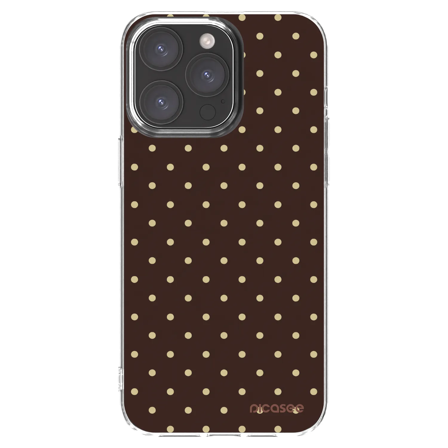 Picasee silikónový prehľadný obal pre Apple iPhone 15 Pro Max - Vanilla Dots & Chocolate