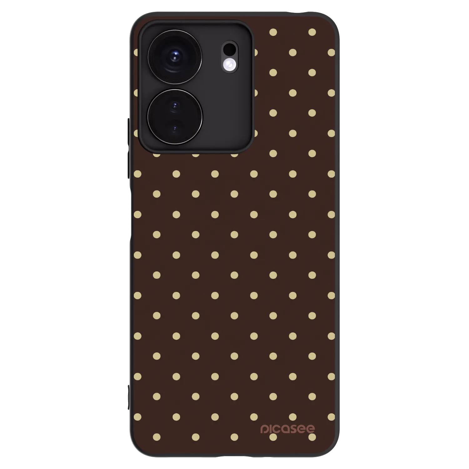 Picasee silikónový čierny obal pre Xiaomi Redmi 13C 4G - Vanilla Dots & Chocolate