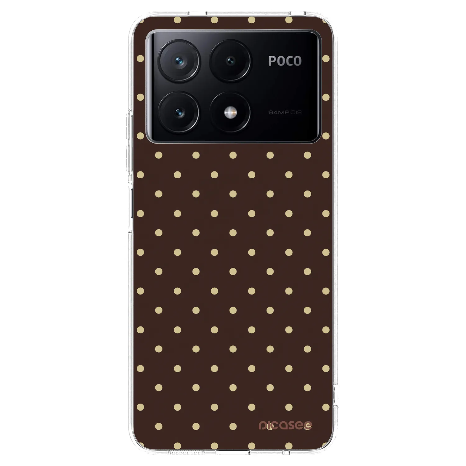 Picasee silikónový prehľadný obal pre Xiaomi Poco X6 Pro - Vanilla Dots & Chocolate