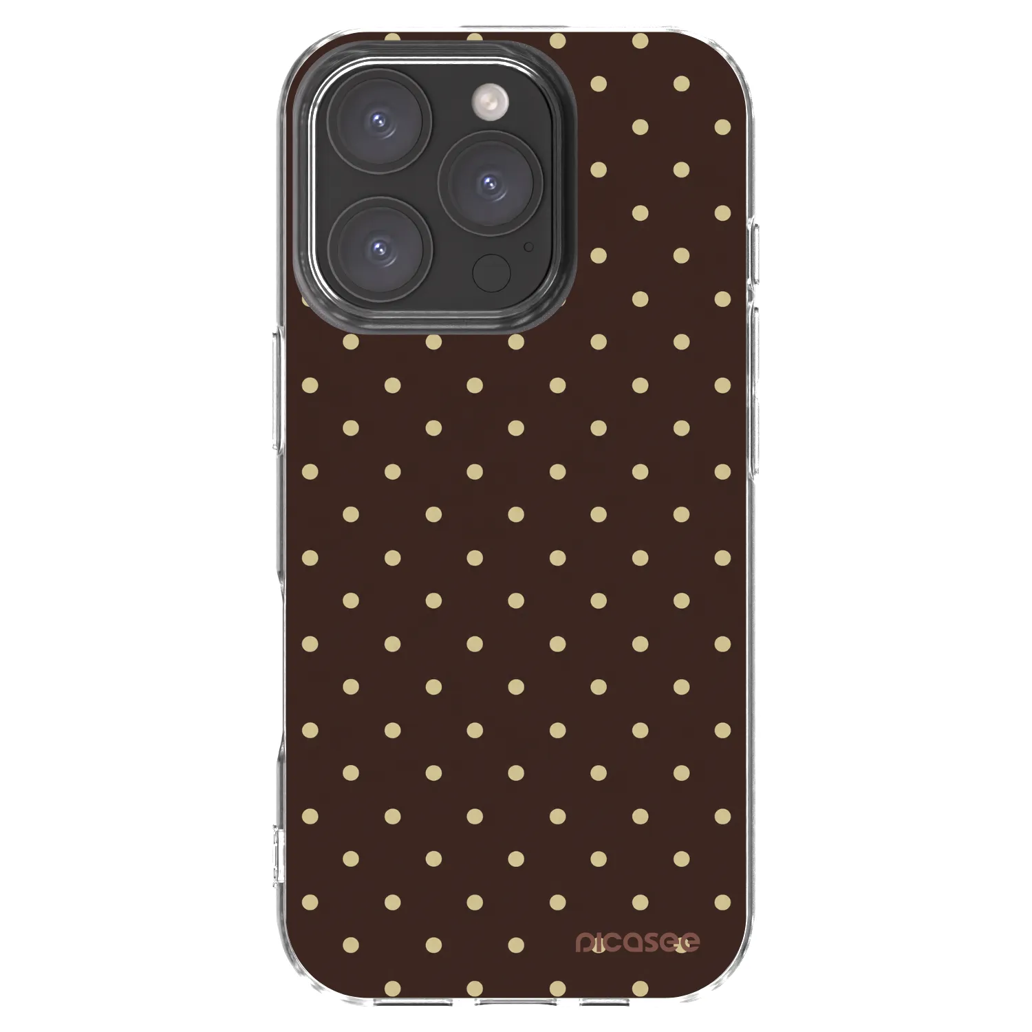 Picasee silikónový prehľadný obal pre Apple iPhone 16 Pro - Vanilla Dots & Chocolate