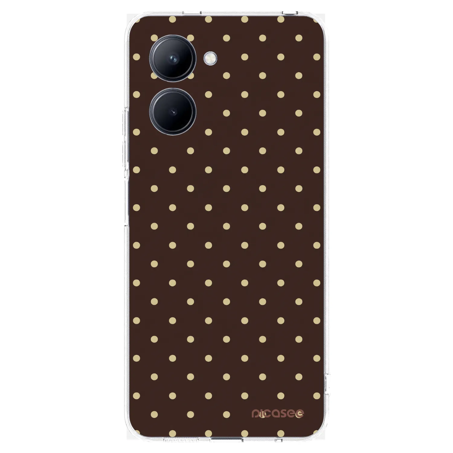 Picasee silikónový prehľadný obal pre Realme C33 (2023) - Vanilla Dots & Chocolate