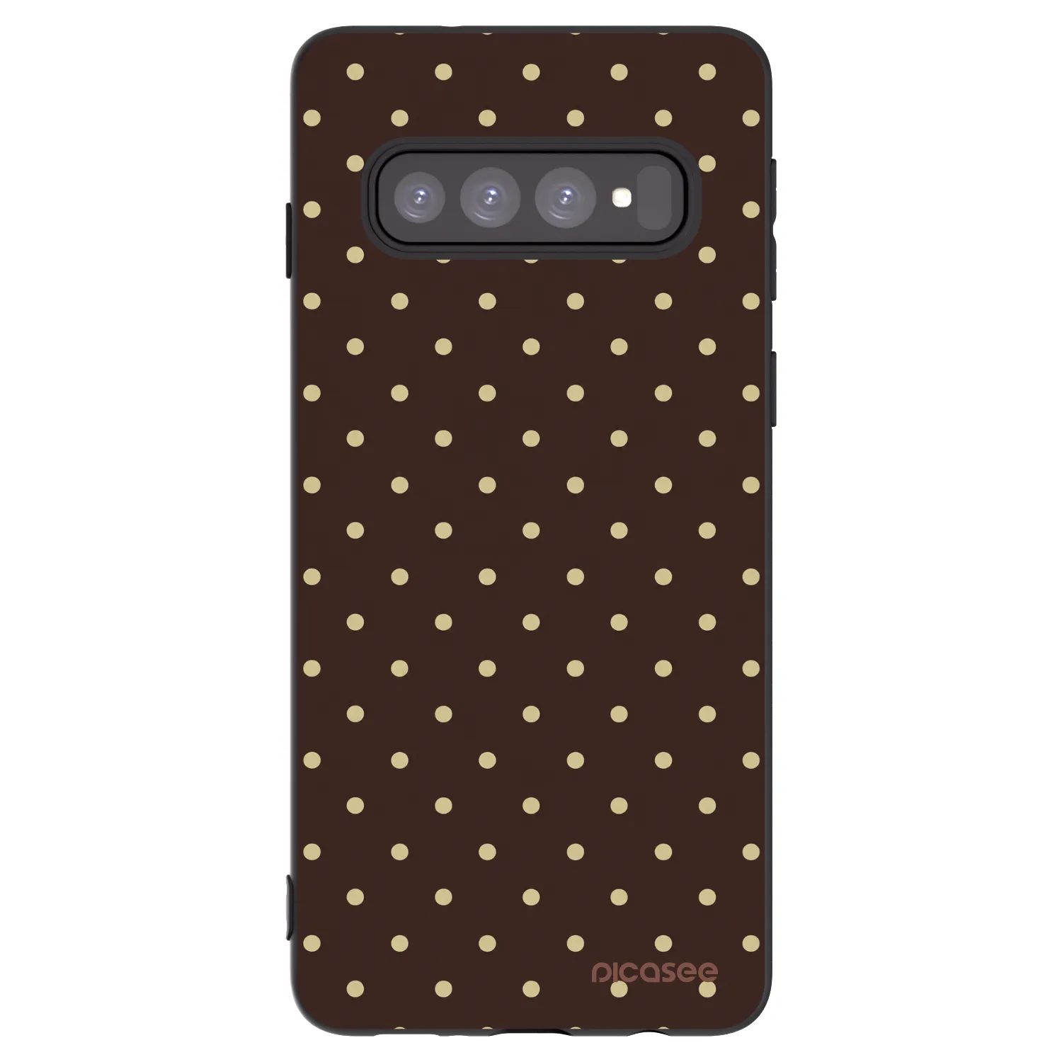 Picasee silikónový čierny obal pre Samsung Galaxy S10 G973 - Vanilla Dots & Chocolate