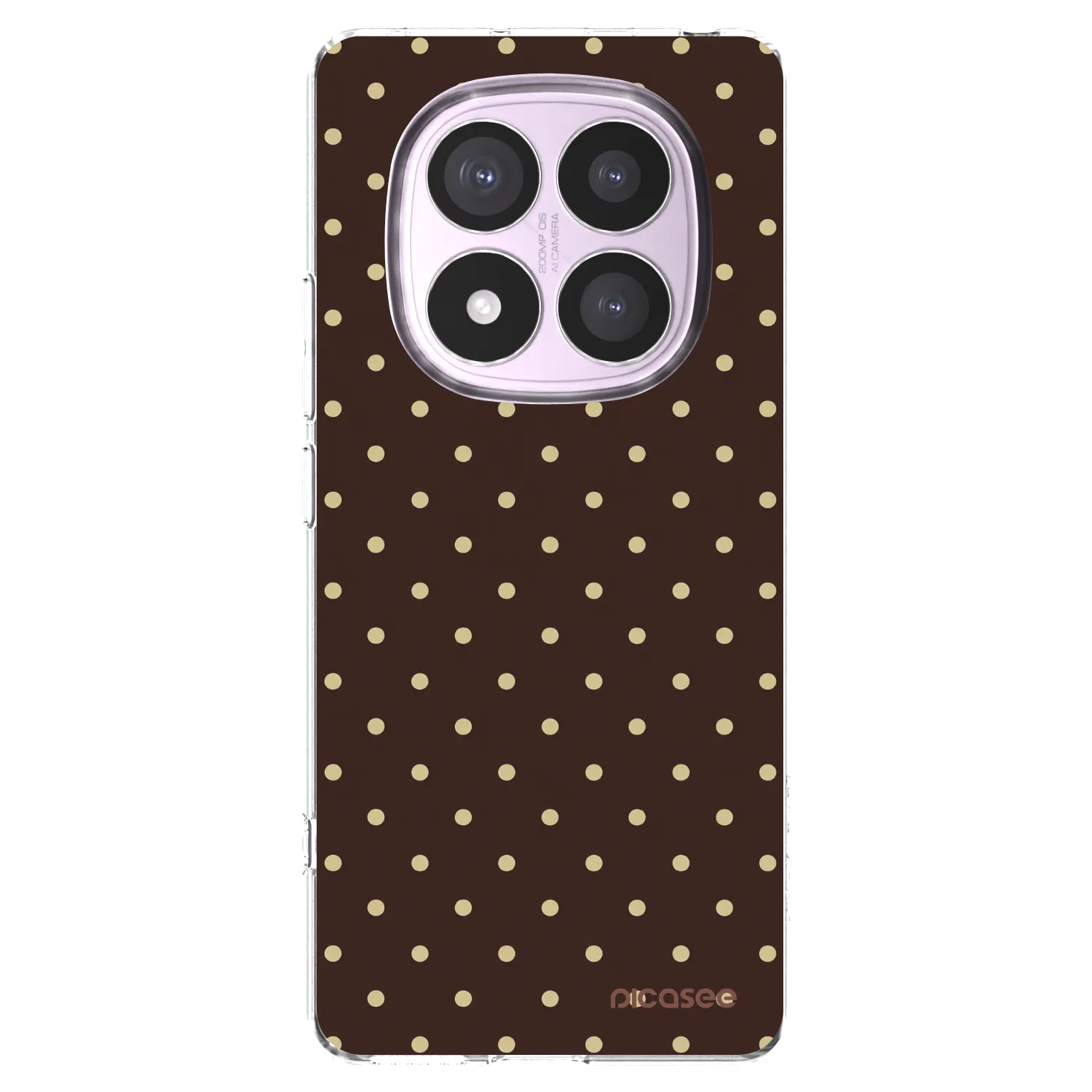 Picasee silikónový prehľadný obal pre Xiaomi Redmi Note 14 Pro 5G - Vanilla Dots & Chocolate
