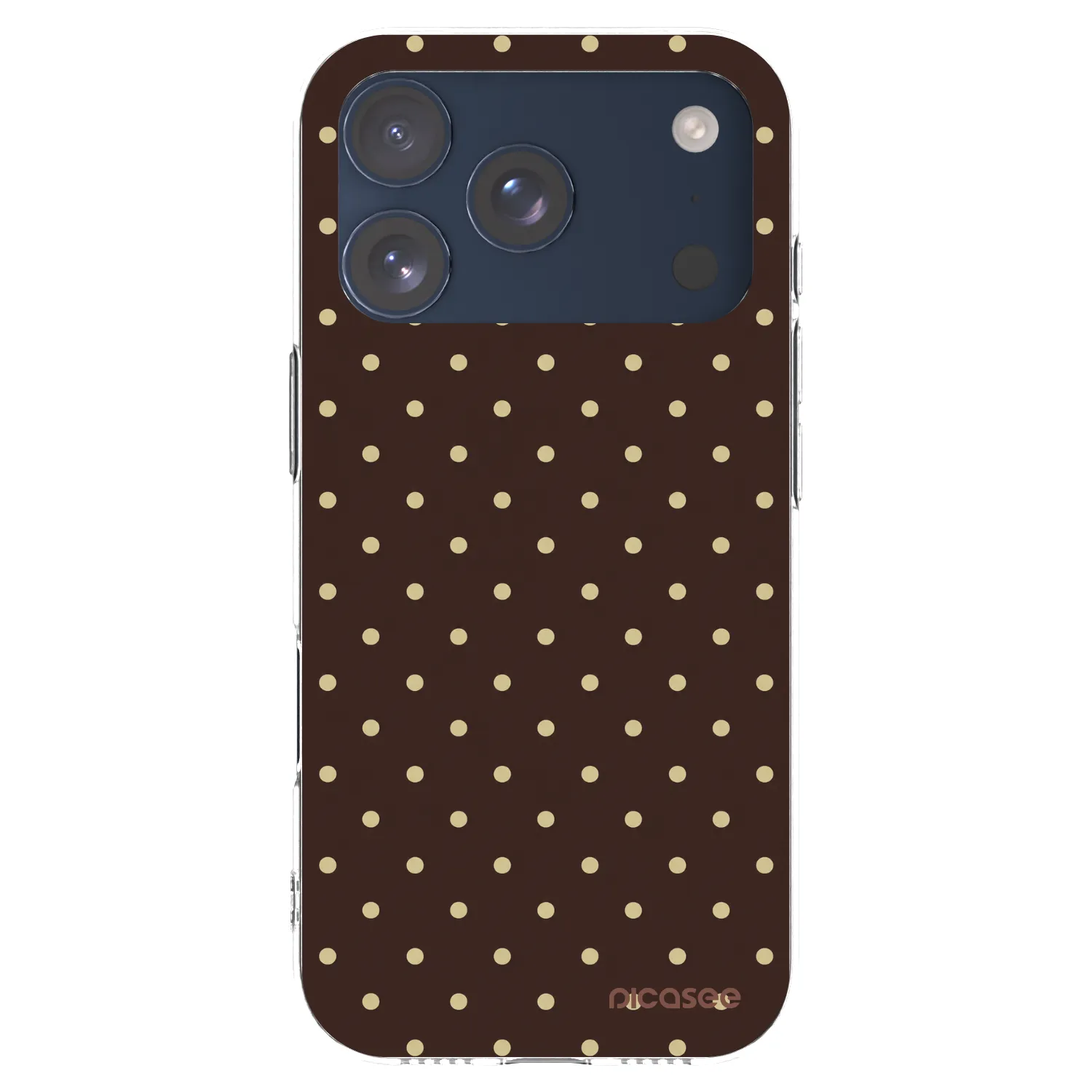 Picasee silikónový prehľadný obal pre Apple iPhone 17 Pro - Vanilla Dots & Chocolate