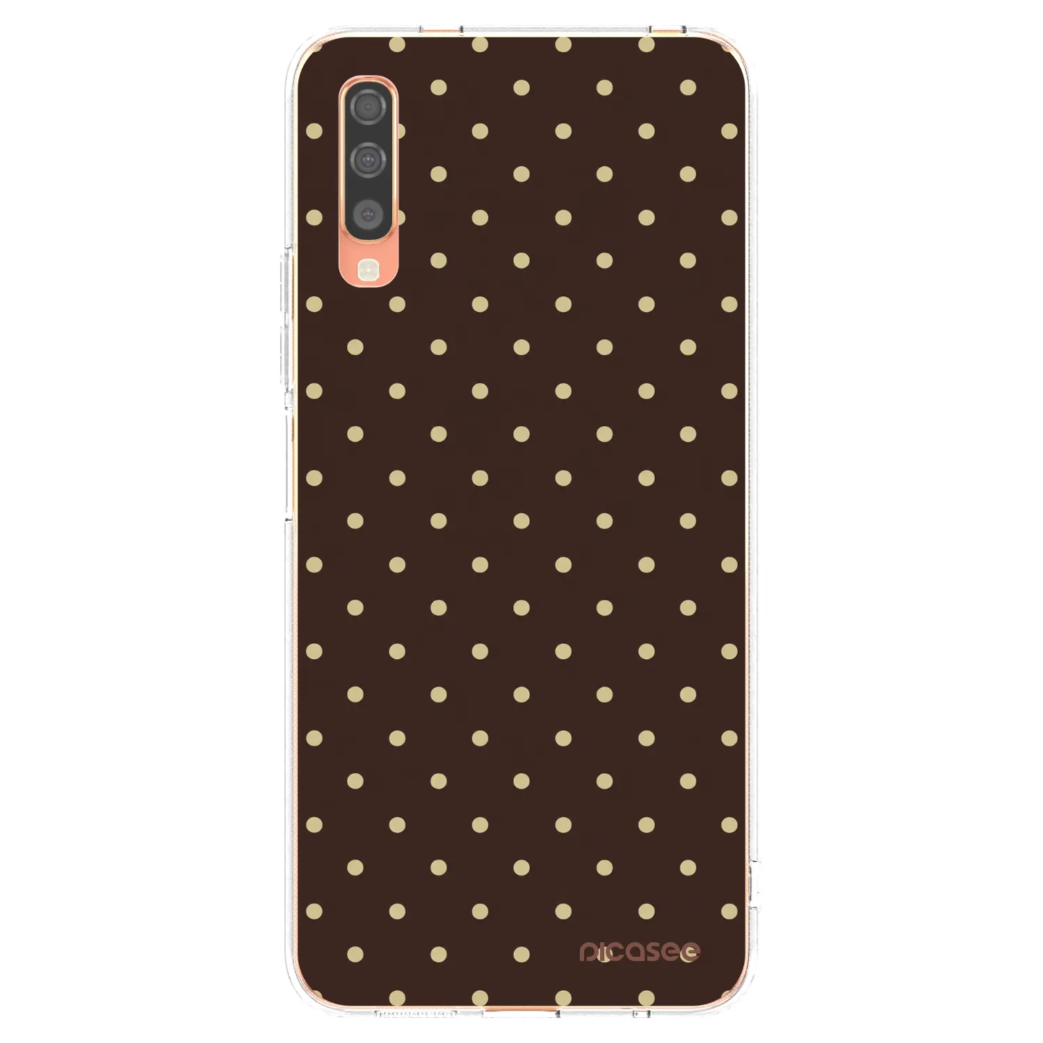 Picasee silikónový prehľadný obal pre Samsung Galaxy A70 A705F - Vanilla Dots & Chocolate