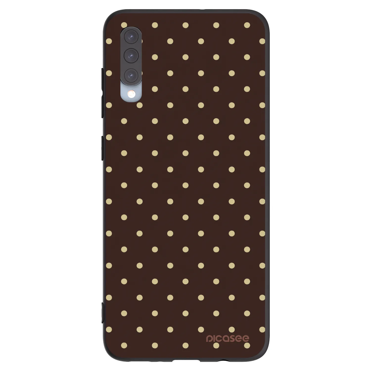 Picasee silikónový čierny obal pre Samsung Galaxy A70 A705F - Vanilla Dots & Chocolate