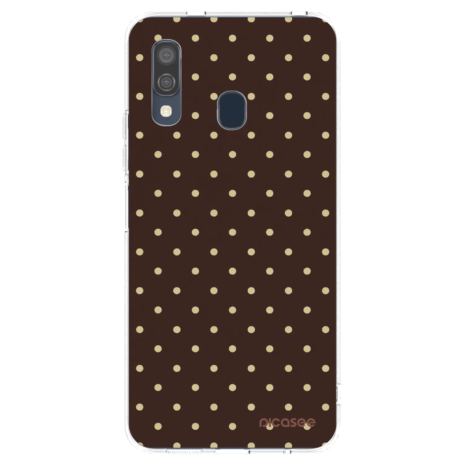 Picasee silikónový prehľadný obal pre Samsung Galaxy A40 A405F - Vanilla Dots & Chocolate