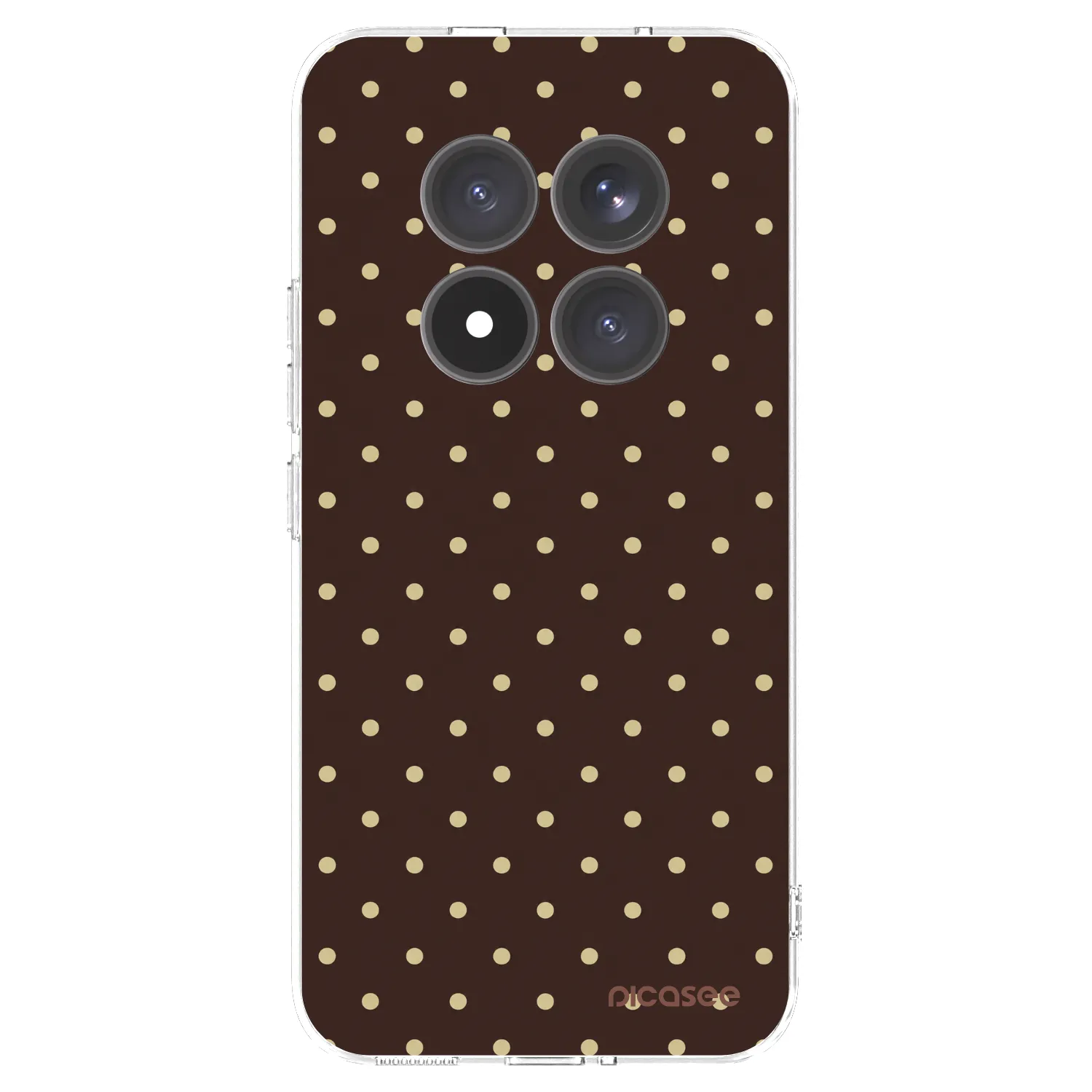 Picasee silikónový prehľadný obal pre Xiaomi Redmi Note 15 Pro+ - Vanilla Dots & Chocolate