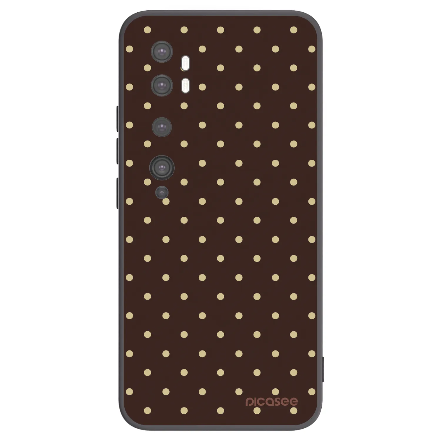 Picasee silikónový čierny obal pre Xiaomi Mi Note 10 (Pro) - Vanilla Dots & Chocolate