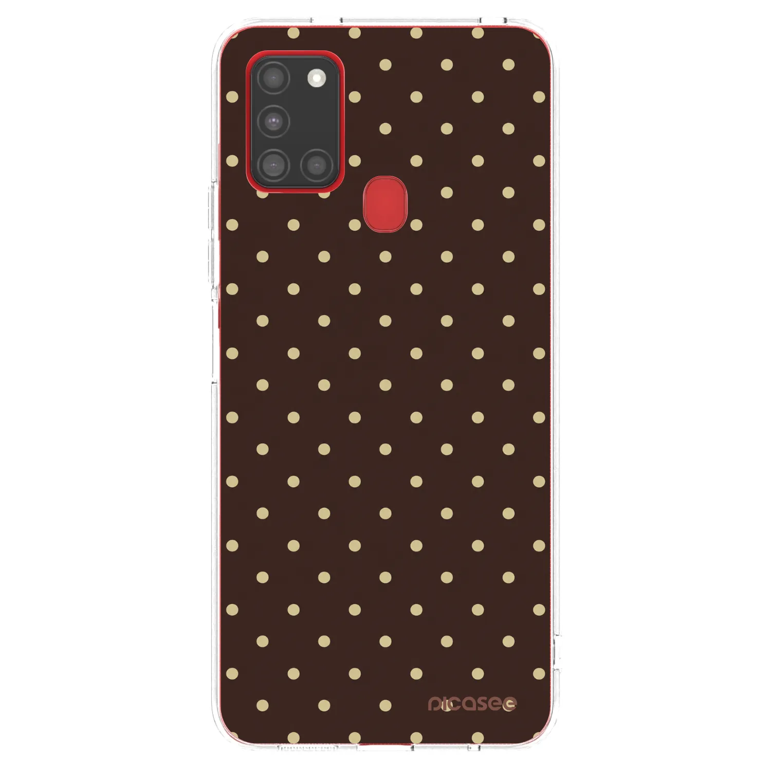 Picasee silikónový prehľadný obal pre Samsung Galaxy A21s - Vanilla Dots & Chocolate