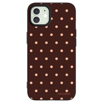 Picasee silikónový čierny obal pre Apple iPhone 12 - Peach Dots & Chocolate