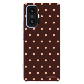 Picasee silikónový prehľadný obal pre Xiaomi 11T Pro - Peach Dots & Chocolate