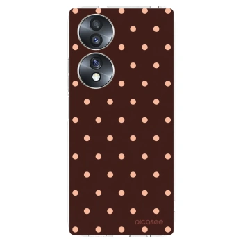 Picasee silikónový prehľadný obal pre Honor 70 - Peach Dots & Chocolate