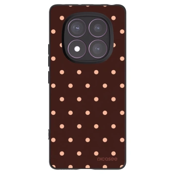 Picasee silikónový čierny obal pre Xiaomi Redmi Note 14 Pro 4G - Peach Dots & Chocolate