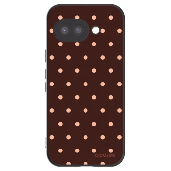 Picasee silikónový čierny obal pre Google Pixel 9a - Peach Dots & Chocolate