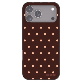 Picasee silikónový čierny obal pre Apple iPhone 17 Pro Max - Peach Dots & Chocolate