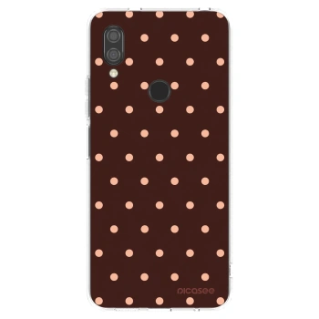 Picasee silikónový prehľadný obal pre Xiaomi Redmi 7 - Peach Dots & Chocolate