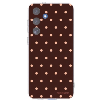 Picasee silikónový prehľadný obal pre Samsung Galaxy S25 FE 5G - Peach Dots & Chocolate