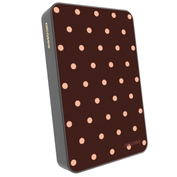 Picasee Powerbanka s MagSafe 10 000 mAh Šedá - Peach Dots & Chocolate
