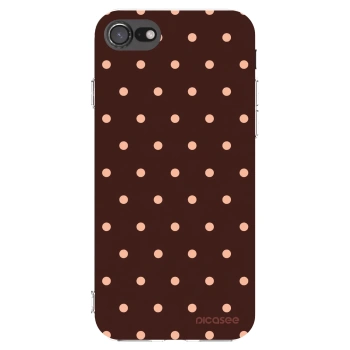 Picasee silikónový prehľadný obal pre Apple iPhone SE 2020 - Peach Dots & Chocolate