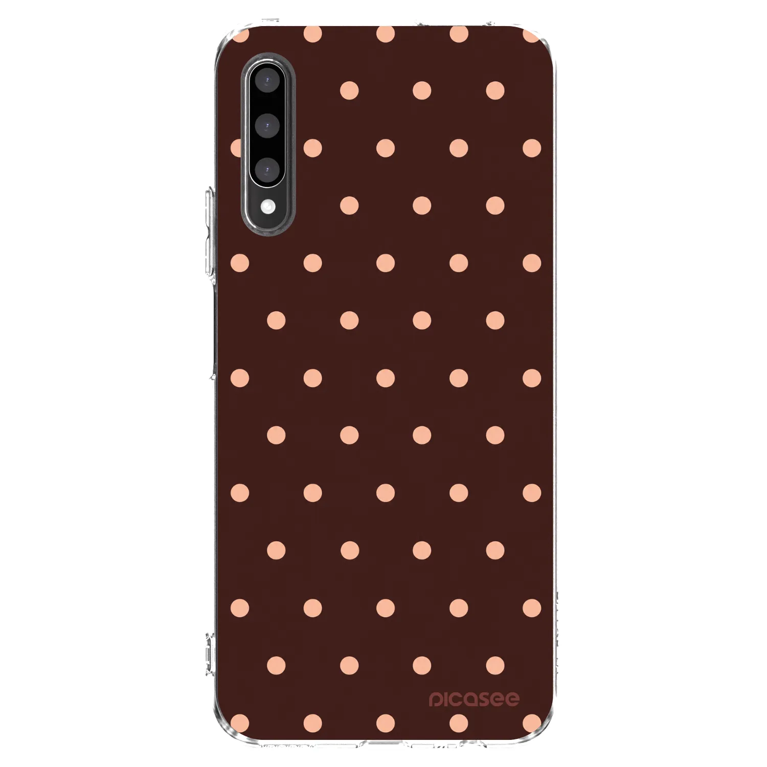 Picasee silikónový prehľadný obal pre Honor 9X Pro - Peach Dots & Chocolate