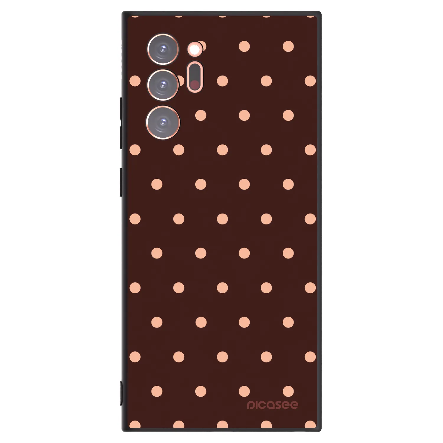 Picasee silikónový čierny obal pre Samsung Galaxy Note 20 Ultra - Peach Dots & Chocolate