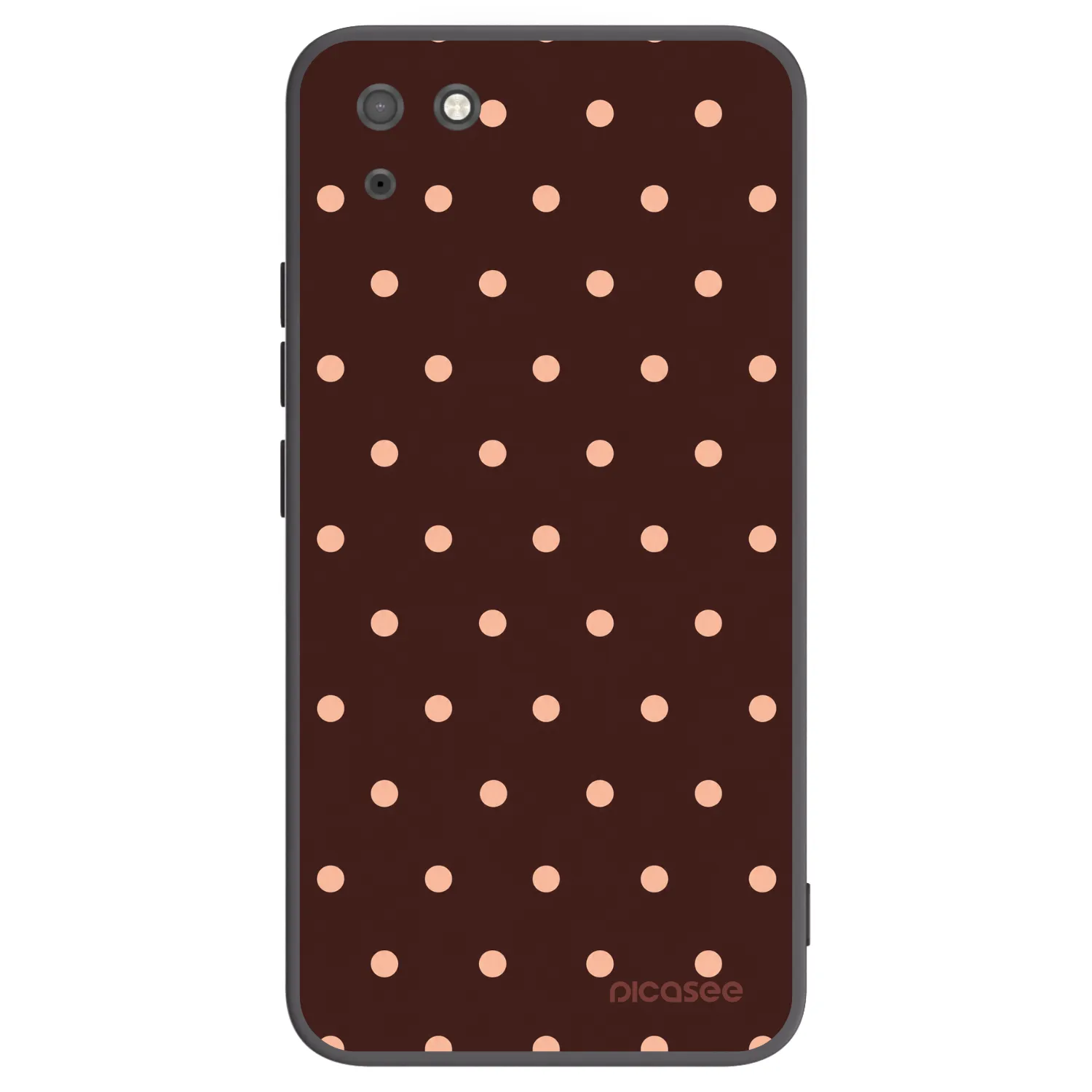 Picasee silikónový čierny obal pre Huawei Y5P - Peach Dots & Chocolate