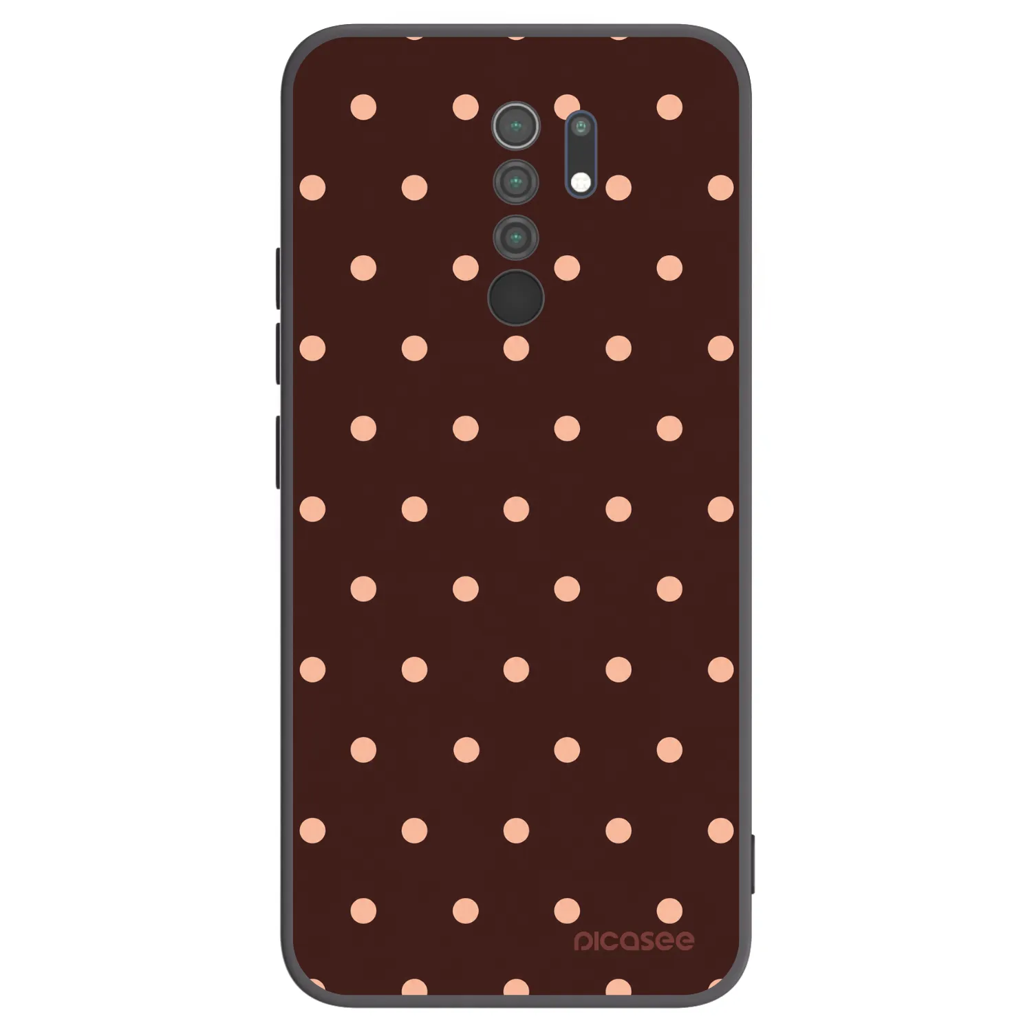 Picasee silikónový čierny obal pre Xiaomi Redmi 9 - Peach Dots & Chocolate