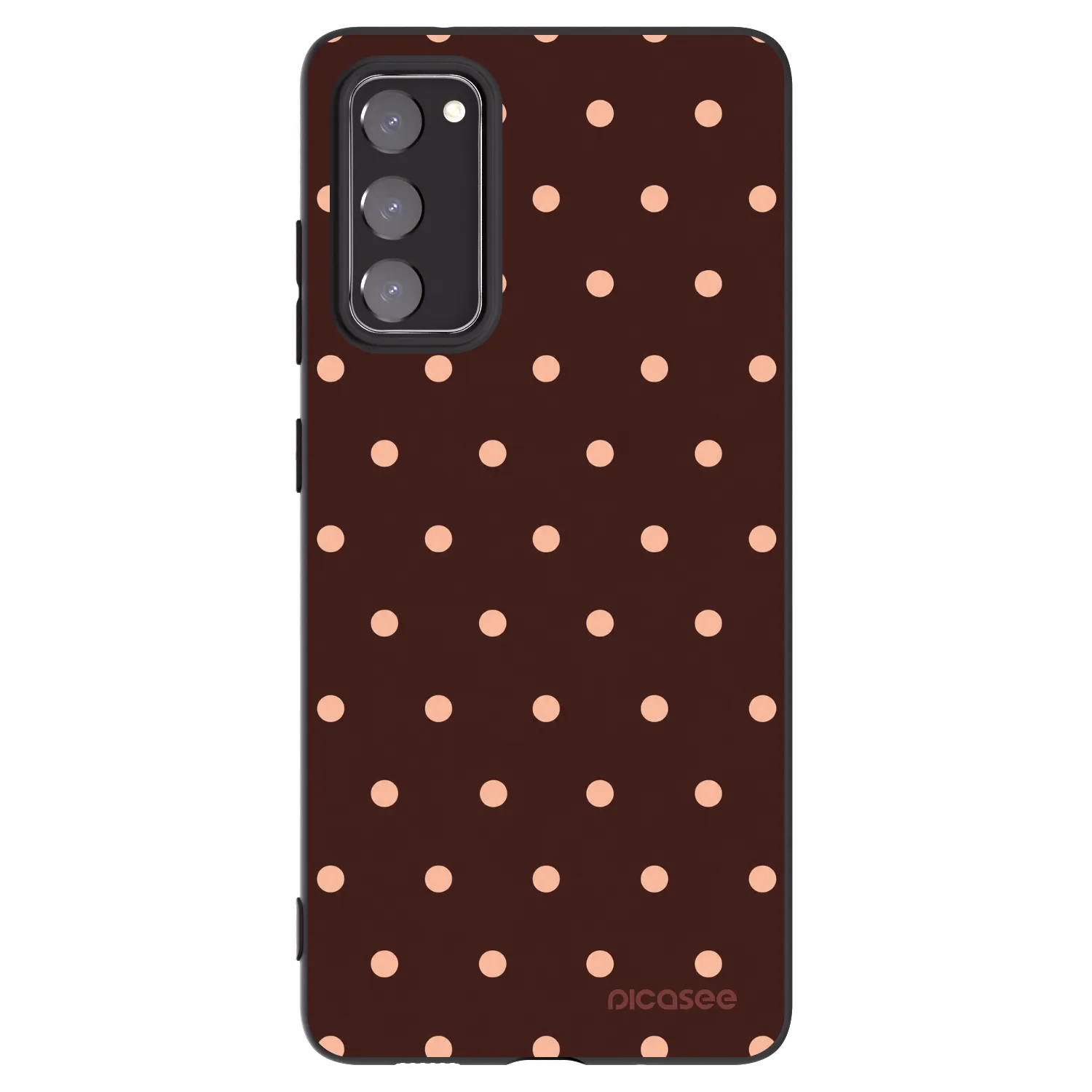 Picasee silikónový čierny obal pre Samsung Galaxy S20 FE - Peach Dots & Chocolate