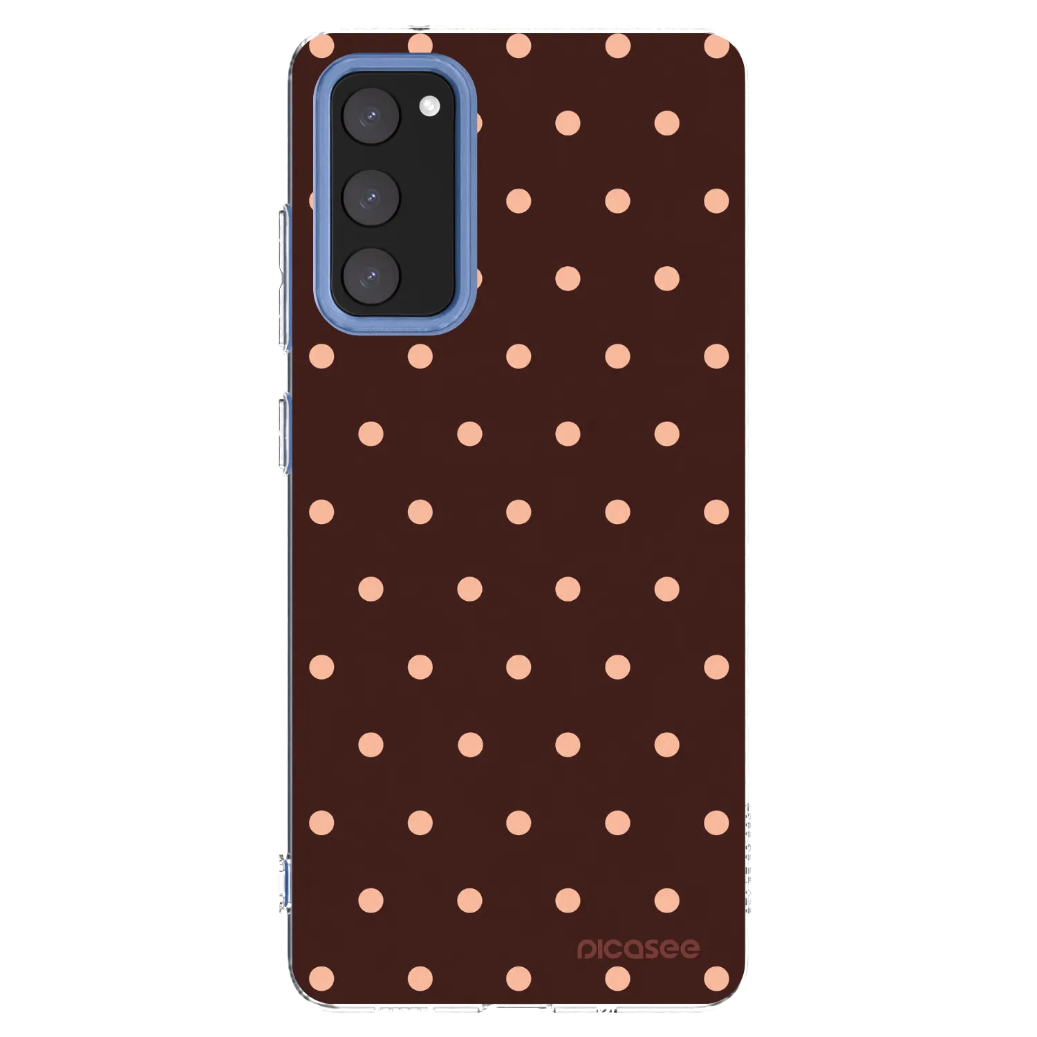 Picasee silikónový prehľadný obal pre Samsung Galaxy S20 FE - Peach Dots & Chocolate